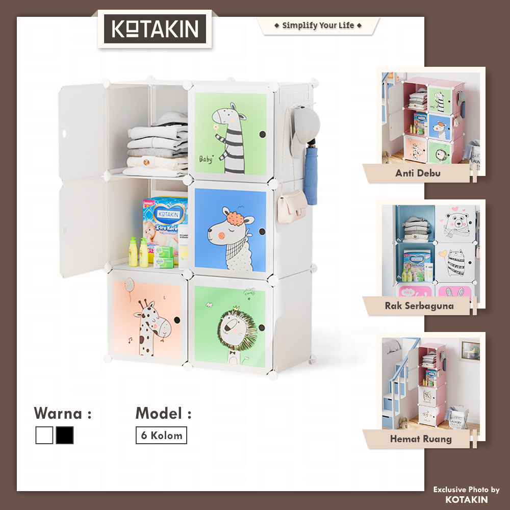 Kotak Baju Karakter 6 Pintu